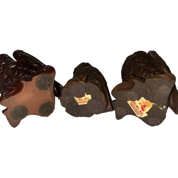 3 Statues Owl Figurine Twin Vintage Red Mill 1989 Collection Decor Nature Birds - Picture 5 of 7